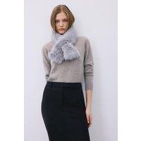 RUE Women's Grey Fluffy Faux Fur Neck Warmer