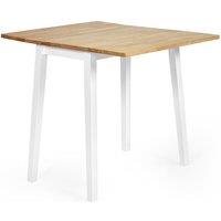 Cheshire Linwood 75cm Drop Leaf Square Extending Dining Table - White & Oak