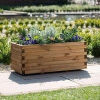Primrose Wooden Raised Flower Bed Planed Trough Planter Treated Pine 100cm in Natural