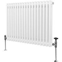 Monstershop Traditional 2 Column Radiator - 600 x 832mm - White