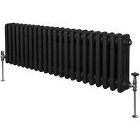 Monstershop Traditional 3 Column Radiator - 300 x 1012mm - Black