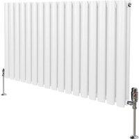 Monstershop Oval Column Radiator & Valves - 600mm x 1020mm - White