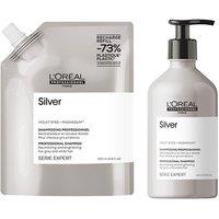L'Oreal Professionnel Serie Expert Silver Shampoo & Refill Pack 500ml Duo in Clear
