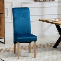 Artemis Home Dosenna Oval Dining Table Set with 4 Rimini Velvet Chairs in Blue