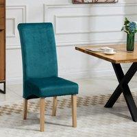 Artemis Home Dosenna Oval Dining Table Set with 4 Rimini Velvet Chairs in Teal