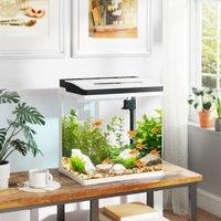 PAWHUT Aquarium 28L Glass Fish Tank for Betta, Guppy, Mini Parrot Fish, Shrimp in White