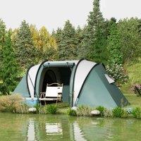 OUTSUNNY 2 Bedroom Camping Tent with Living Area, 3000mm Waterproof in Green