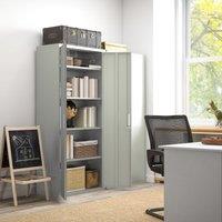 HOMCOM Office Cupboard Metal Storage Cabinet with Adjustable Shelves in White