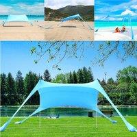 Gr8 Garden Beach Tent Family Sun Shade 4-6 Person Shelter Camping UV Canopy in Blue
