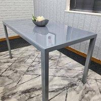 KOSY KOALA Dining Table Grey Glass Kitchen Place for 4 Seats, Dining Table Only