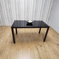 KOSY KOALA Dining Table Black Glass Kitchen Place for 6 Seats, Dining Table Only