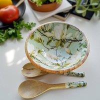Hartsmede Snowbell Large Serving Bowl With Lid & Spoons Snowbell in Green | Size: 3L
