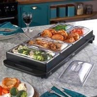 Cooks Professional 5-Section Buffet Warmer 9.6L with Hotplate Function & Adjustable Temp in Black