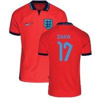 England 2022 - 2023 Away Shirt - Saka 17 in Red | Size: XS