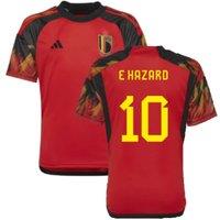 Belgium Junior 2022 - 2023 Home Shirt - E Hazard 10 in Red | Size: 15-16 Years