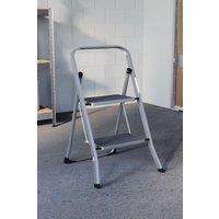 Home Discount Home Vida 2 Step Folding Ladder With Anti-Slip Mat in Grey