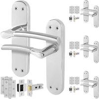AFIT Chrome Satin Nickel Feature Handle Latch Hinges Boston 4 Pairs in Metallics | Size: 150mm x 150mm