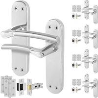 AFIT Chrome Satin Nickel Feature Handle Latch Hinges Boston 5 Pairs in Metallics | Size: 150mm x 150mm