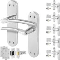 AFIT Chrome Satin Nickel Feature Handle Latch Hinges Boston 6 Pairs in Metallics | Size: 150mm x 150mm