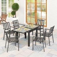 OUTSUNNY Extendable Outdoor Dining Table Patio Table, Clear