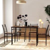 HOMCOM 5 Piece Dining Table & Chairs Set, Space Saving, Oak in Light Oak