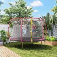 SPORTNOW 10ft Trampoline with Enclosure Net & Spring Cover, Pink
