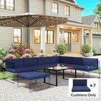 OUTSUNNY Replacement Cushions for Outdoor Furniture Garden Seat Cushion Pad in Dark Blue