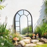 OUTSUNNY Arched Mirror, Decorative Wall Mirrors, Black