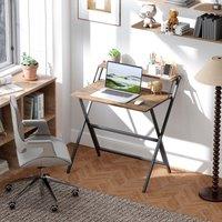 HOMCOM 81.5 cm Folding Computer Desk for Small Spaces Bedroom in Brown | Size: Large