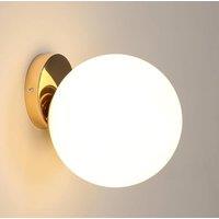 Goeco Vintage Wall Light 20cm Spherical Lampshade in Rotational Gold E27