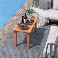 Costway Modern Patio Coffee Table Outdoor Indoor Wooden Side Table in Natural