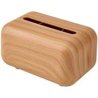 Living and Home Spring-Loaded Wood Grain Desktop Tissue Box Cover in Natural
