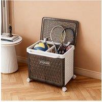 Living and Home 2-Grid Rolling Foldable Laundry Basket Hamper with Wheels, Lid Toy Storage Clothes Organizer Box in Black