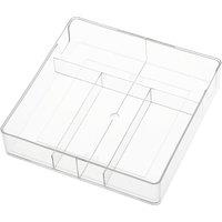 Living and Home 6-Compartment Adjustable Clear Drawer Organiser Cutlery Tray Storage Box