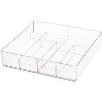 Living and Home 8-Compartment Adjustable Drawer Storage Organiser Tableware Storage Box Cutlery Tray in Clear
