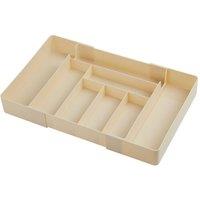 Living and Home 8-Compartment Adjustable Drawer Storage Organiser Tableware Storage Box Cutlery Tray in Cream