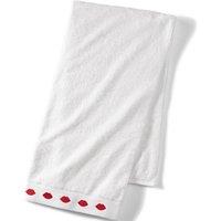 Lands' End Lulu Guinness Lip Embroidered Bath Towel in White