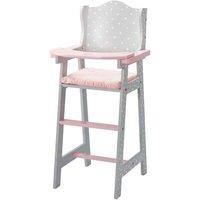 Teamson Kids Polka Dot Wooden High Chair for 16-18 Dolls, Grey/Pink in Grey