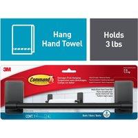 3M CLAW Command Bath Matte Black Hand Towel Bar BATH42-MB
