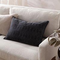 Yard Ramas Textured Jacquard 100% Cotton Cushion in Black | Size: 40 cm x 60 cm