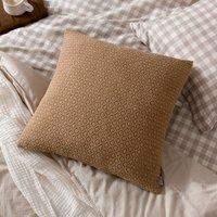 Yard Tryfan Textured 100% Cotton Cushion in Light Brown | Size: 50 cm x 50 cm