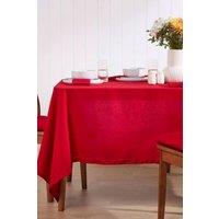 Homescapes Plain Cotton Tablecloth, 137cm x 178cm in Red | Size: 137 cm x 178 cm