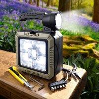 mysmartbuy Solar Powered Floodlight Torch & Emergency Tool Kit with Power Bank in Grey
