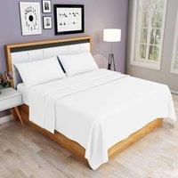 Homes-Linen 100% Egyptian Cotton Thread Count 200 Hotel Quality Flat Sheet in White | Size: Super King