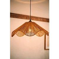 ValueLights Farai Natural Woven Rope Wavy Easy Fit Ceiling Lamp Shade with Bulb