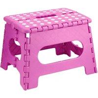 SHEDS AND FENCE LTD OSH Small Handy Plastic Folding Stool with Carry Handle in Pink