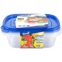SHEDS AND FENCE LTD SZ 2-Pack 750ml Rectangular Easypak Containers with Blue Lids | Size: 2 Pack
