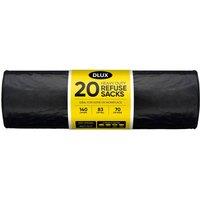 SHEDS AND FENCE LTD DL 20PK Heavy Duty Refuse Sacks - Strong & Reliable Waste Bags in Black