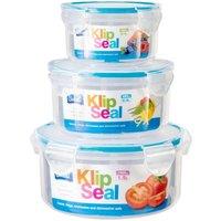SHEDS AND FENCE LTD SZ 3PK Round KlipSeal Food Containers - Airtight Storage Set in Clear | Size: 3 Pack