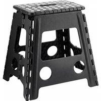 DECORE4U LTD OSH Large Handy Plastic Folding Stools Durable Portable Seating in Black